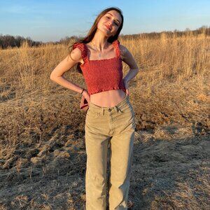 Urban BDG High & Wide Corduroy Pant in Olive